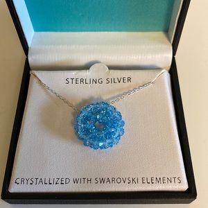 Blue Crystal Silver Necklace